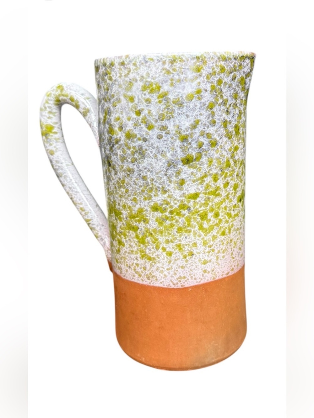 Ceramicosta Handmade Portugal Green Speckled Ceramic Pitcher Vase